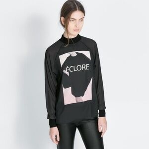 ZARA Chiffon Face Top Sz USA-S/ EUR-S